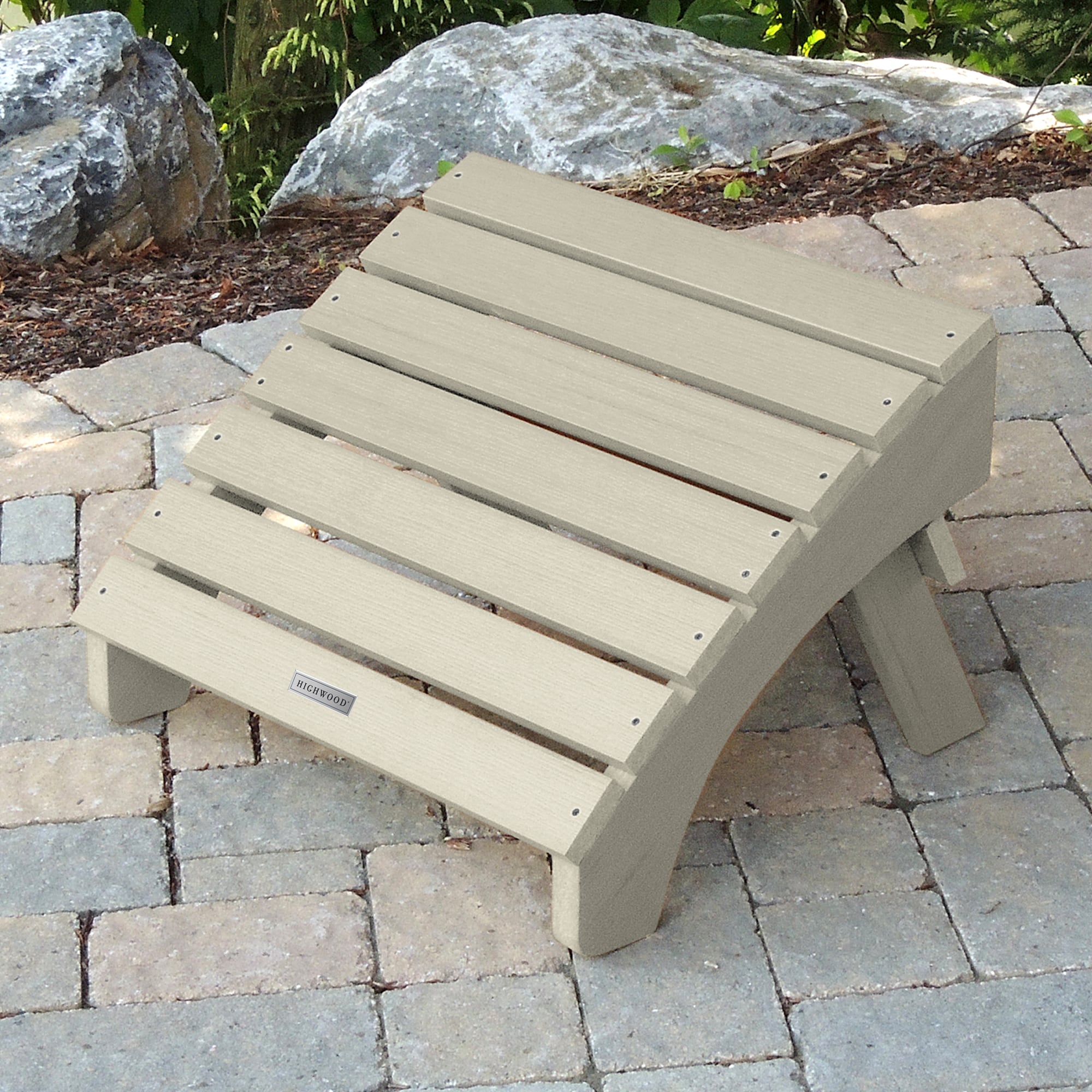 highwood Adirondack Whitewash Poly-lumber Ottoman