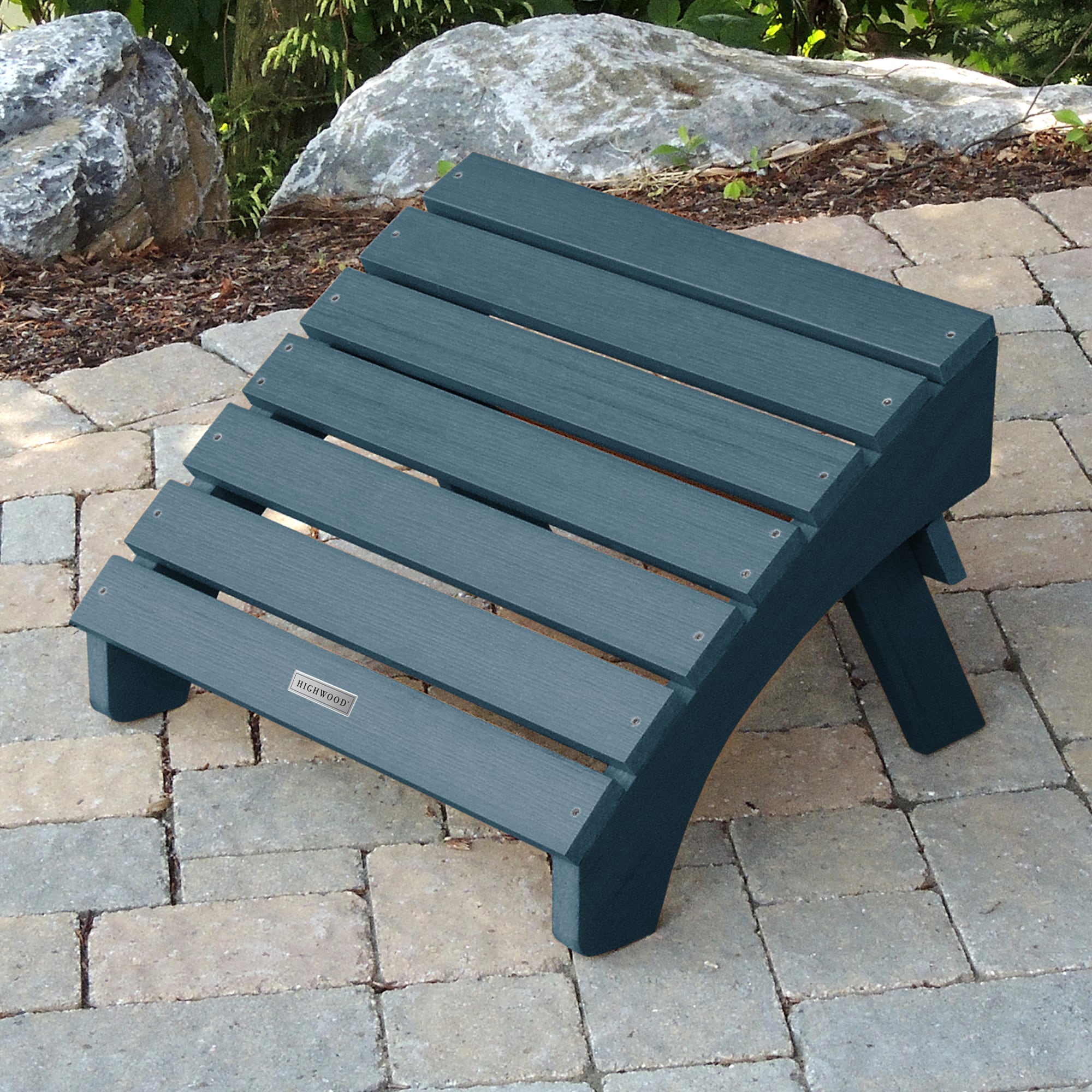 highwood Adirondack Nantucket Blue Poly-lumber Ottoman