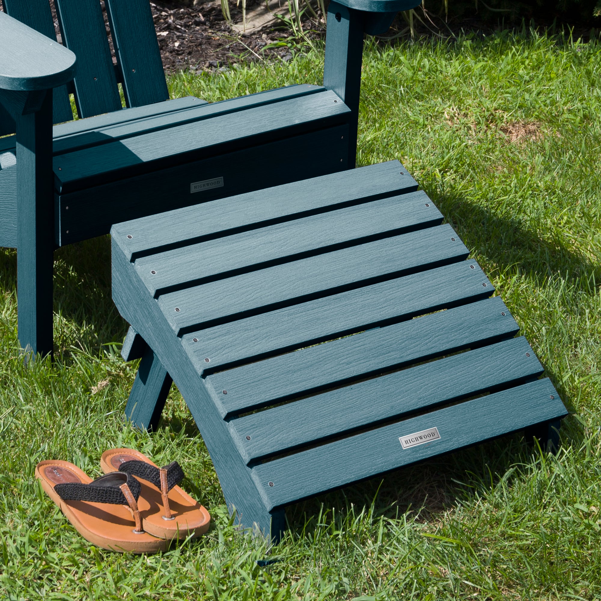 highwood Adirondack Nantucket Blue Poly-lumber Ottoman