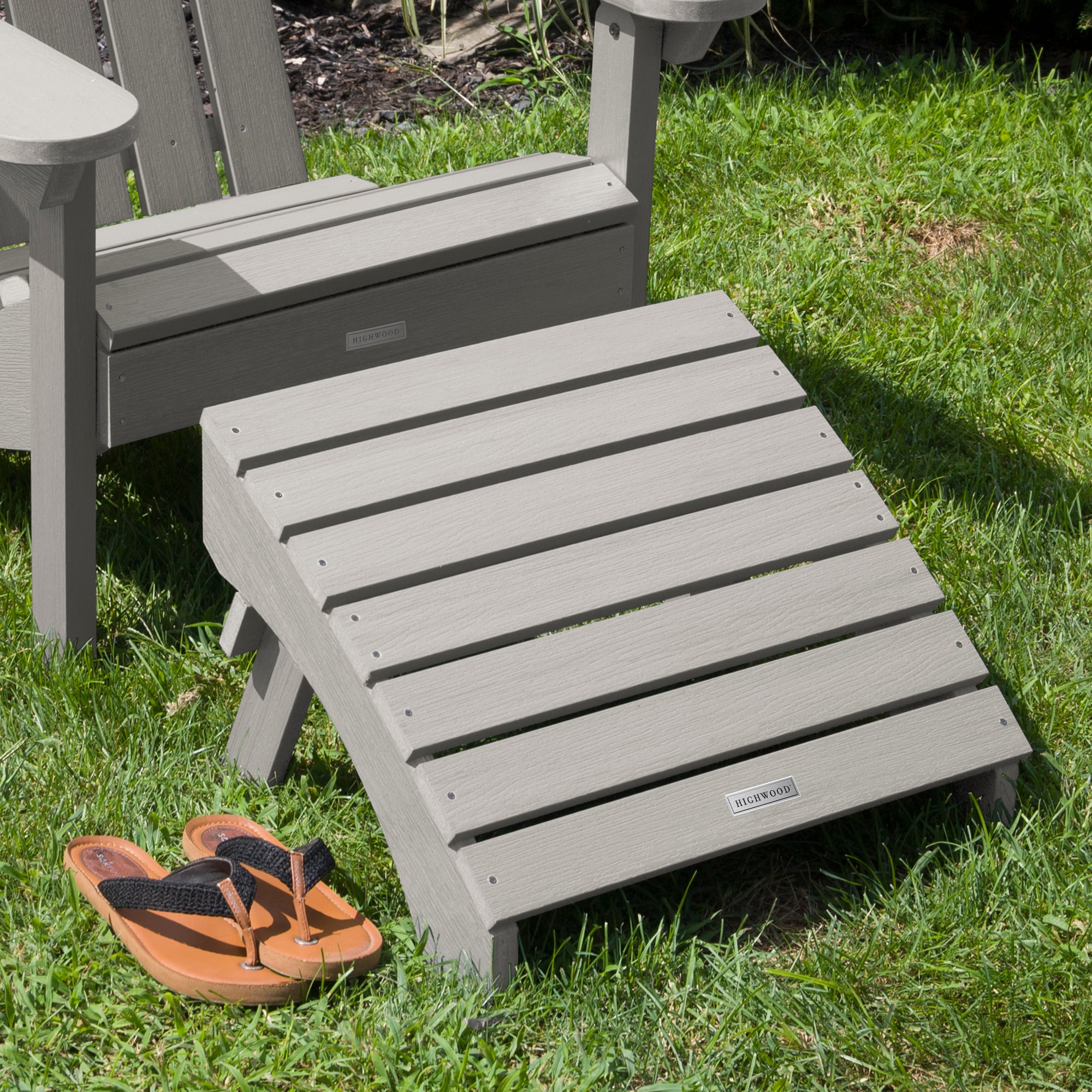 highwood Adirondack Gray Poly-lumber Ottoman