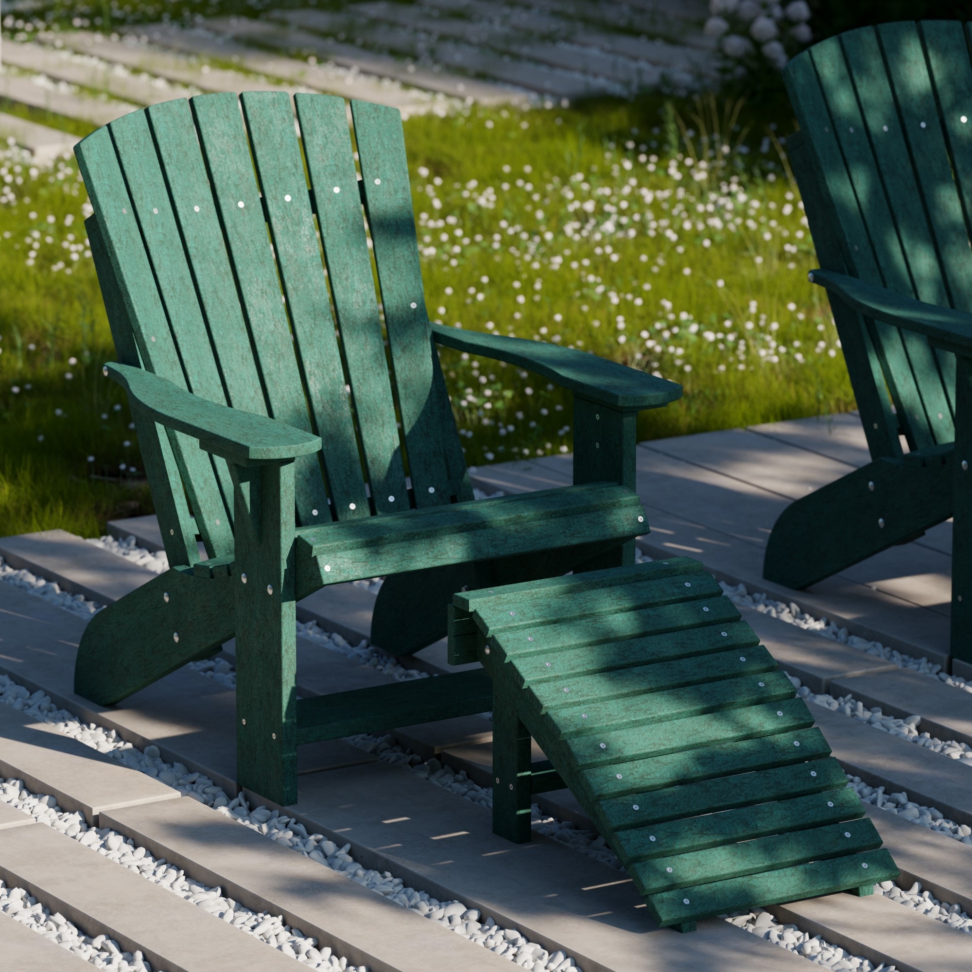 Wildridge Heritage Folding Turf Green HDPE Foot stool