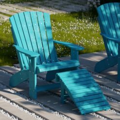 Wildridge Heritage Folding Aruba Blue HDPE Foot stool