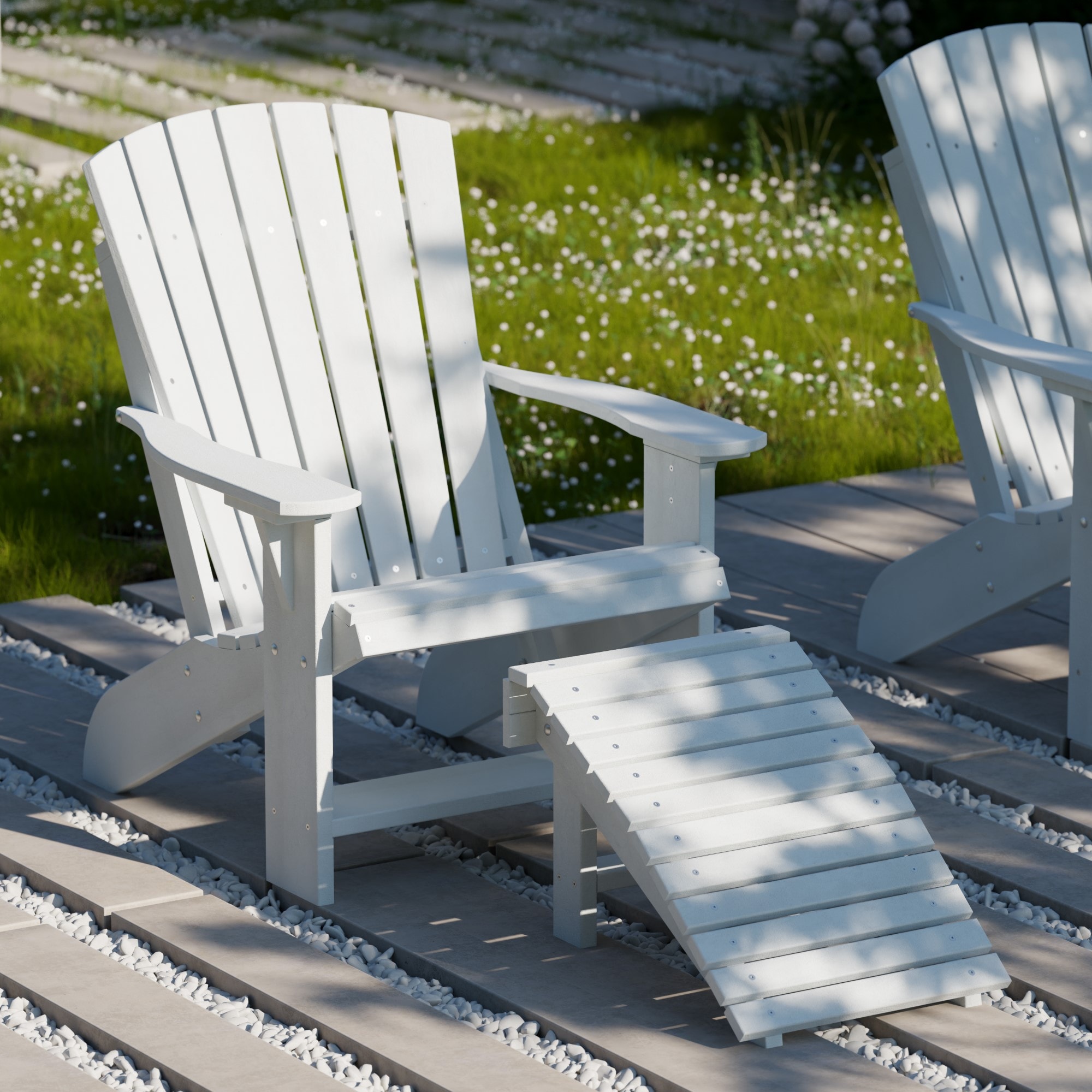 Wildridge Heritage Folding White HDPE Foot stool