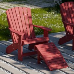 Wildridge Heritage Folding Cardinal Red HDPE Foot stool