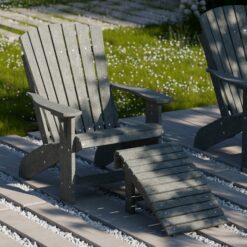 Wildridge Heritage Folding Dark Gray HDPE Foot stool