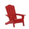 Taylor & Logan Nellis Red Plastic Frame Stationary Adirondack Chair with Solid Seat