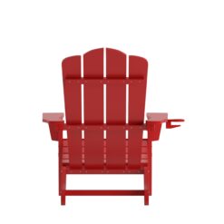 Taylor & Logan Nellis Red Plastic Frame Stationary Adirondack Chair with Solid Seat