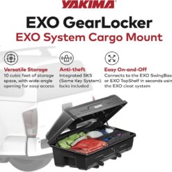 Yakima EXO GearLocker Car Cargo Carrier, Hard Top Shell Box for EXO SwingBase System, Black - Heavy-Duty Vehicle Storage Accessories for Travel and Camping