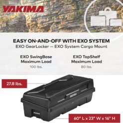 Yakima EXO GearLocker Car Cargo Carrier, Hard Top Shell Box for EXO SwingBase System, Black - Heavy-Duty Vehicle Storage Accessories for Travel and Camping