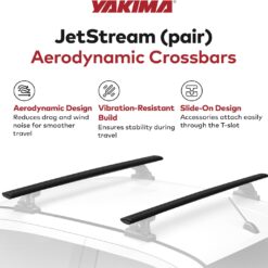 Yakima Set of 2 Roof Rack Crossbars, Rooftop Car, SUV, or Truck T-Slot Bars Compatible with StreamLine Tower – Bars Only, 50 Inch, JetStream (Black)