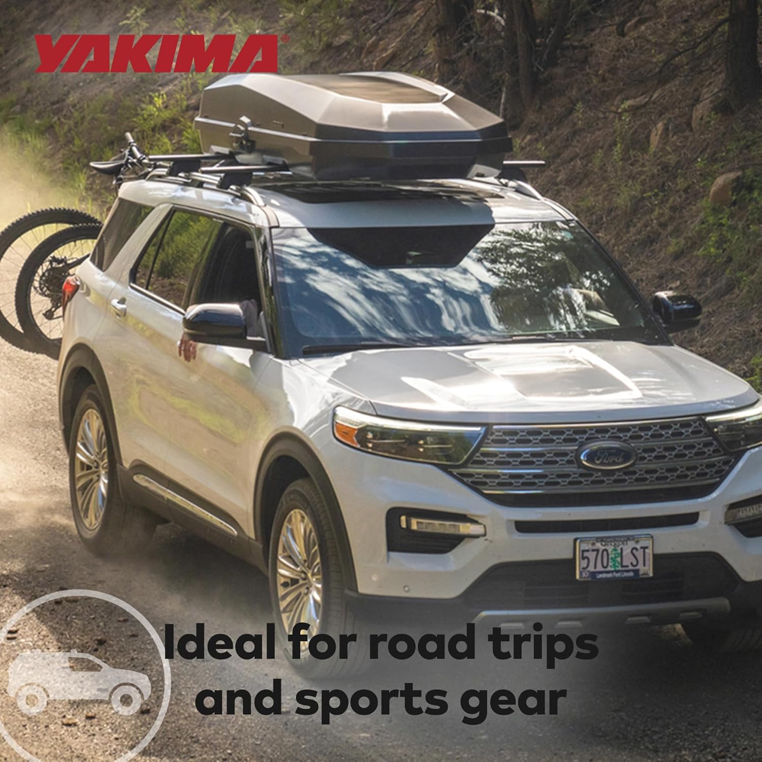 Yakima Set of 2 Roof Rack Crossbars, Rooftop Car, SUV, or Truck T-Slot Bars Compatible with StreamLine Tower – Bars Only, 50 Inch, JetStream (Black)