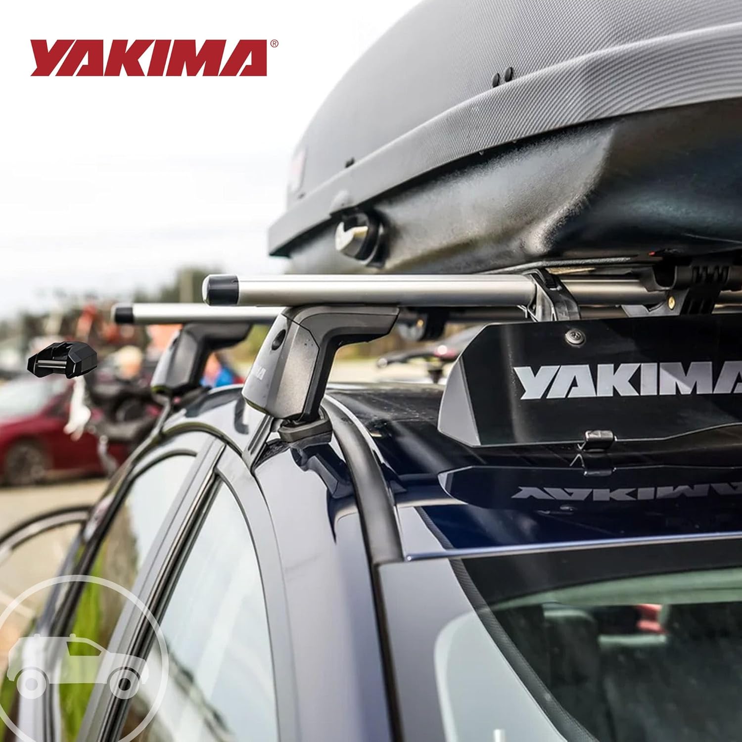 YAKIMA, JetStream Bar Aerodynamic Crossbars for Roof Rack Systems, Set of 2, Silver, Small (50")