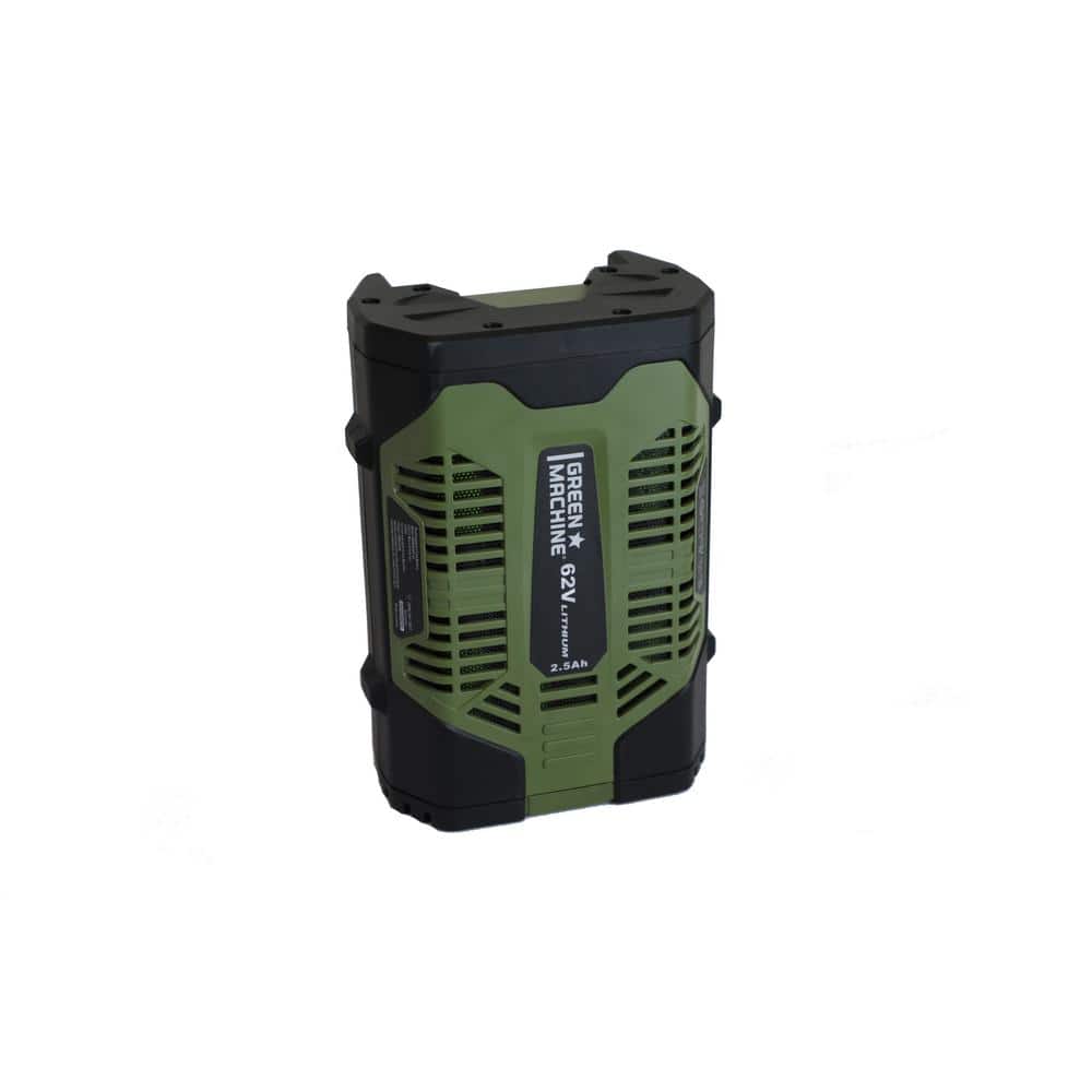 Green Machine 62V 2.5 Ah High Capacity Fade-Free Lithium Power Battery with LED Fuel Gauge with USB Port GMBA6200-25