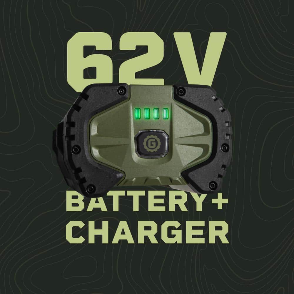 Green Machine 62-Volt 113-MPH 600-CFM Battery Lithium-Ion Brushless Cordless Handheld Leaf Blower GMLB6202