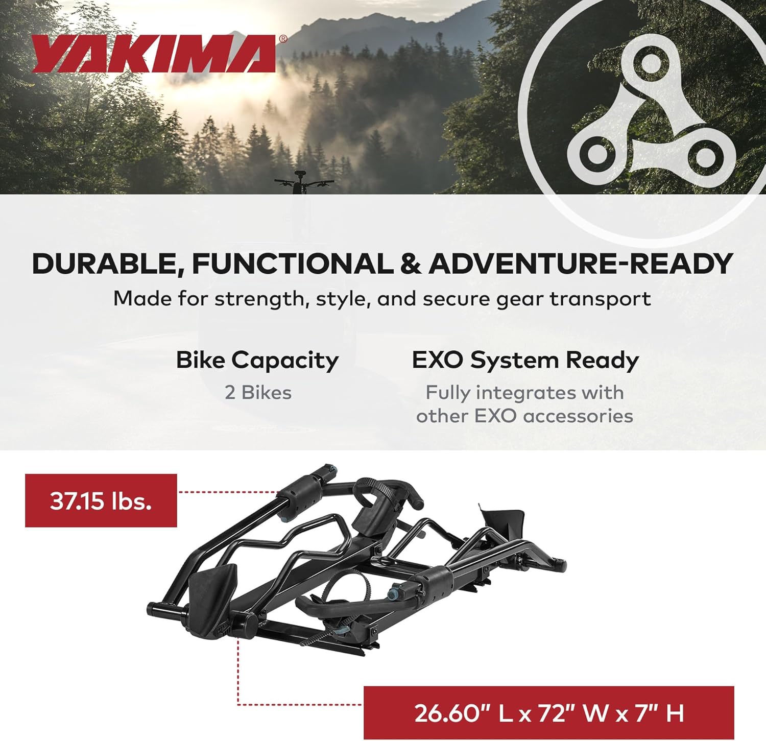 Yakima EXO DoubleUp 2-Bike Hitch Rack