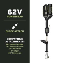 Green Machine 62-Volt Cordless Multitool Power Head with 2.5Ah Battery and Charger GMMT6200-PH