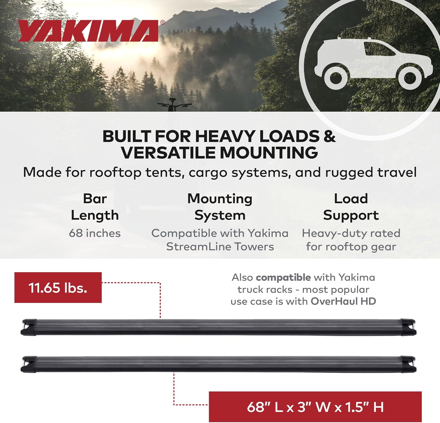 Yakima - HD Bar, Heavy Duty Crossbar, Large (68")