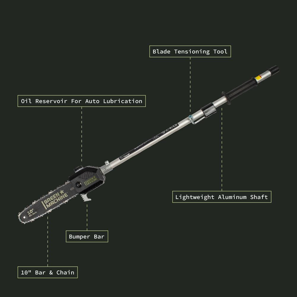 Green Machine 10 in. Pole Saw Attachment for Multitool Power Head GMMT6200-PSA