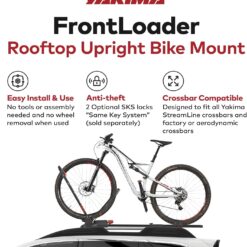 Yakima Rooftop Bike Rack Mount, Heavy-Duty Car & SUV Roof Carrier, FrontLoader, Black - Bicycle Storage Equipment and Accessories for Vehicles