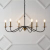 JONATHAN Y Wicklow 34.75" Iron Bohemian Farmhouse 6 -Light Black Iron Chandelier