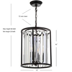 JONATHAN Y Bevin Modern/contemporary Transitional 3 -Light Oil Rubbed Bronze Farmhouse Cylinder Medium Hanging Pendant Light