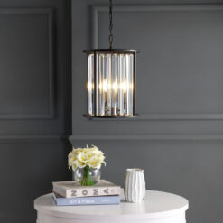 JONATHAN Y Bevin Modern/contemporary Transitional 3 -Light Oil Rubbed Bronze Farmhouse Cylinder Medium Hanging Pendant Light