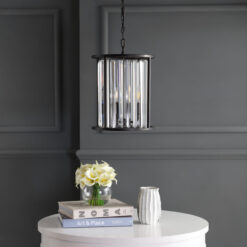 JONATHAN Y Bevin Modern/contemporary Transitional 3 -Light Oil Rubbed Bronze Farmhouse Cylinder Medium Hanging Pendant Light