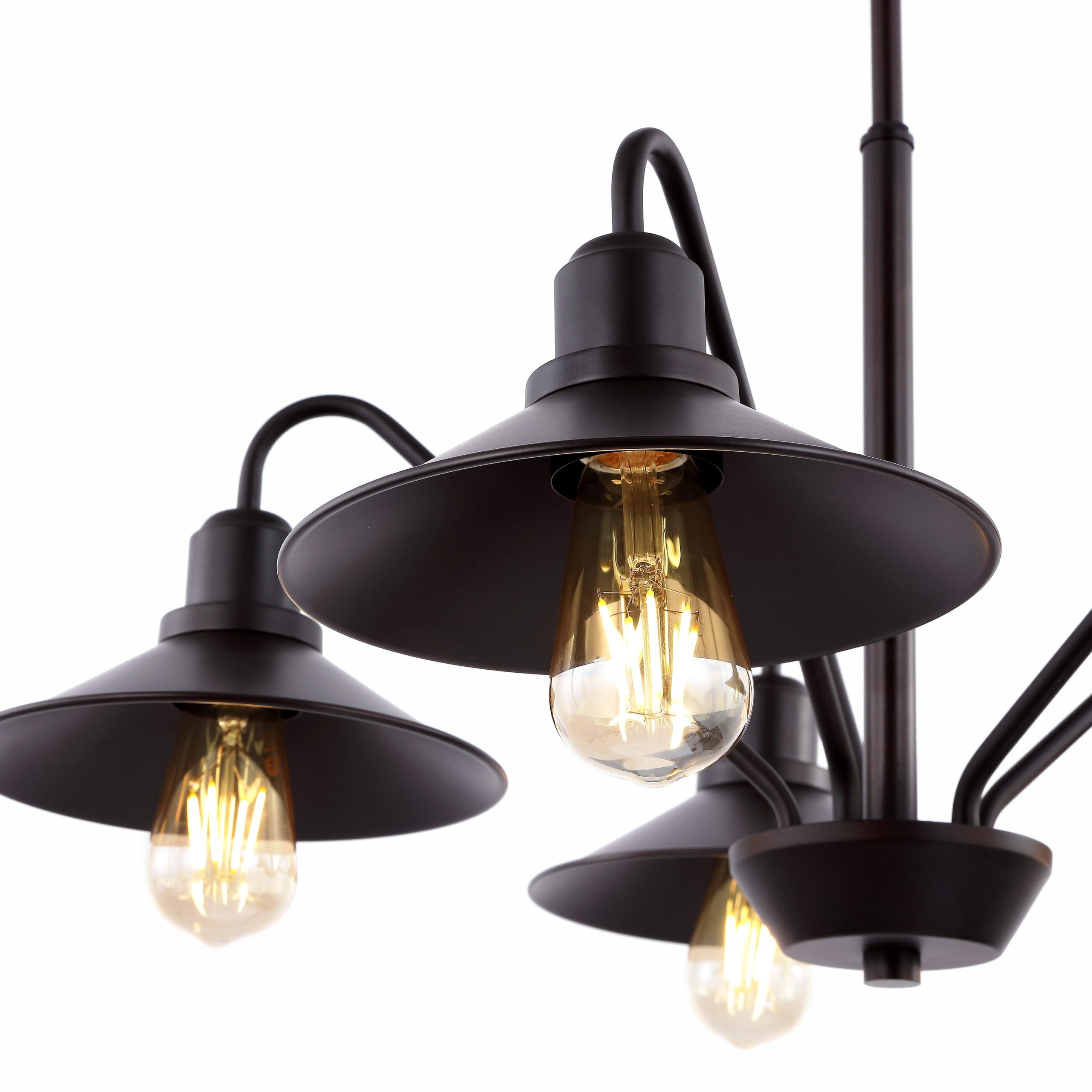 JONATHAN Y Cole Industrial Rustic 5 -Light Oil Rubbed Bronze Farmhouse Metal Linear Large Hanging Pendant Light