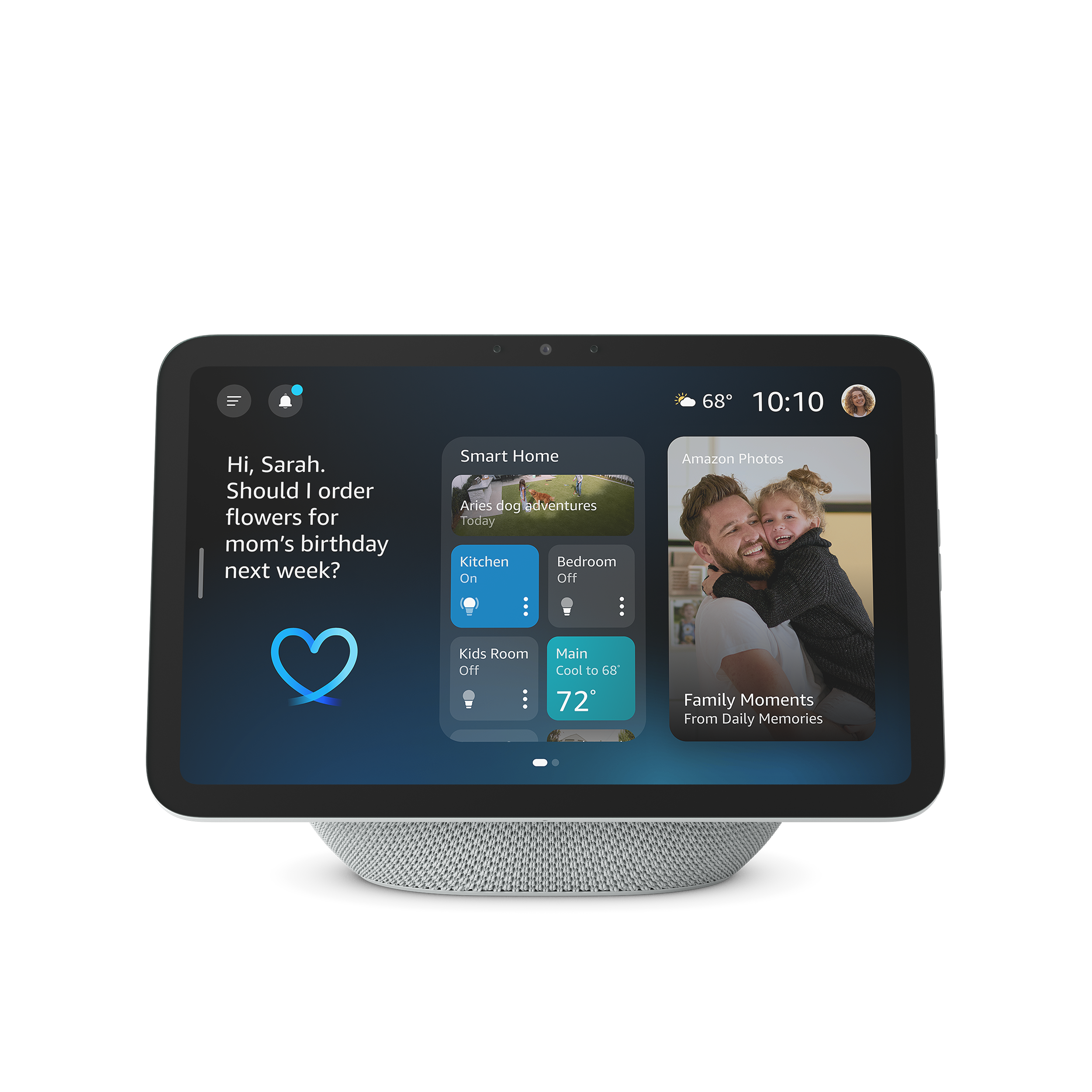 Amazon Echo Show 8, Glacier (newest model), Vibrant HD 8.7" display with spatial audio, designed for Alexa+