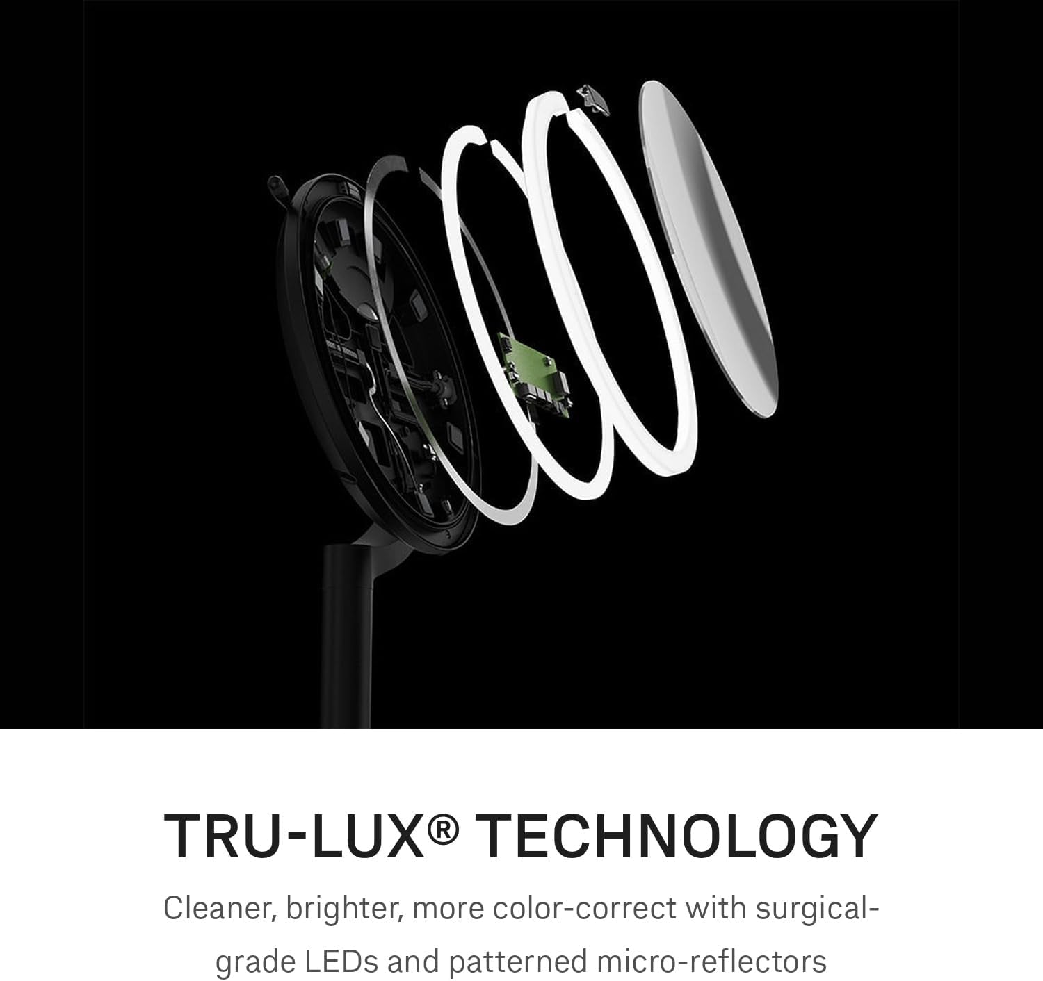 simplehuman Sensor Mirror Trio, 1X 5X 10X Magnification, Round Rechargeable Beauty Makeup Mirror, Tru-Lux Full-Spectrum Light, Dual Light Settings, Adjustable Brightness, Matte Black Steel