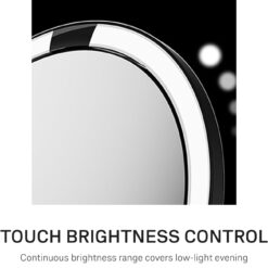 simplehuman Sensor Mirror Trio, 1X 5X 10X Magnification, Round Rechargeable Beauty Makeup Mirror, Tru-Lux Full-Spectrum Light, Dual Light Settings, Adjustable Brightness, Matte Black Steel