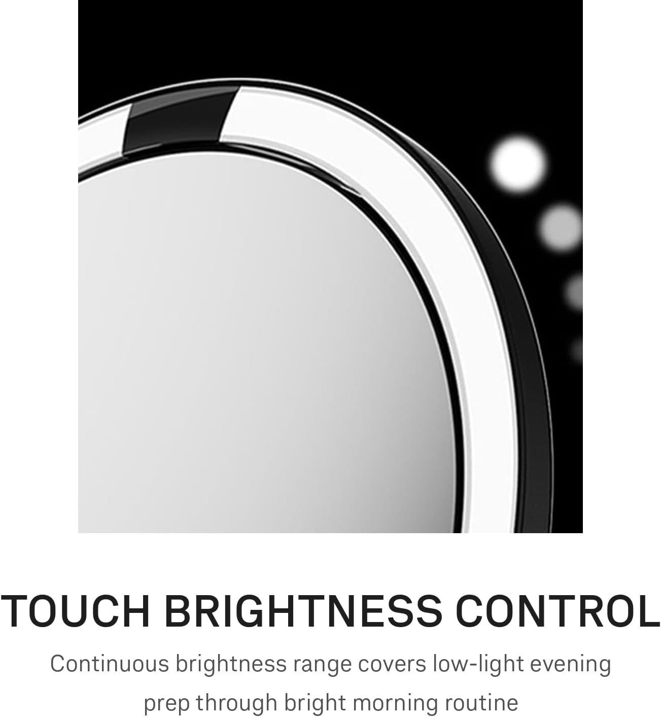 simplehuman Sensor Mirror Trio, 1X 5X 10X Magnification, Round Rechargeable Beauty Makeup Mirror, Tru-Lux Full-Spectrum Light, Dual Light Settings, Adjustable Brightness, Matte Black Steel