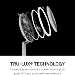 simplehuman Sensor Mirror Trio, 1X 5X 10X Magnification, Round Rechargeable Beauty Makeup Mirror, Tru-Lux Full-Spectrum Light, Dual Light Settings, Adjustable Brightness, White Steel