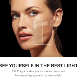 simplehuman Sensor Mirror Trio, 1X 5X 10X Magnification, Round Rechargeable Beauty Makeup Mirror, Tru-Lux Full-Spectrum Light, Dual Light Settings, Adjustable Brightness, White Steel
