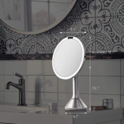simplehuman Sensor Mirror, Lighted Makeup Mirror with Magnification (5X), 8