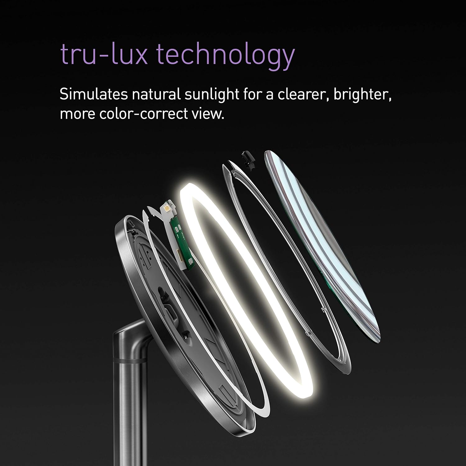 simplehuman Sensor Mirror, Lighted Makeup Mirror with Magnification (5X), 8" Round Magnifying Vanity Mirror with Lights, Cordless, Rose Gold Stainless Steel