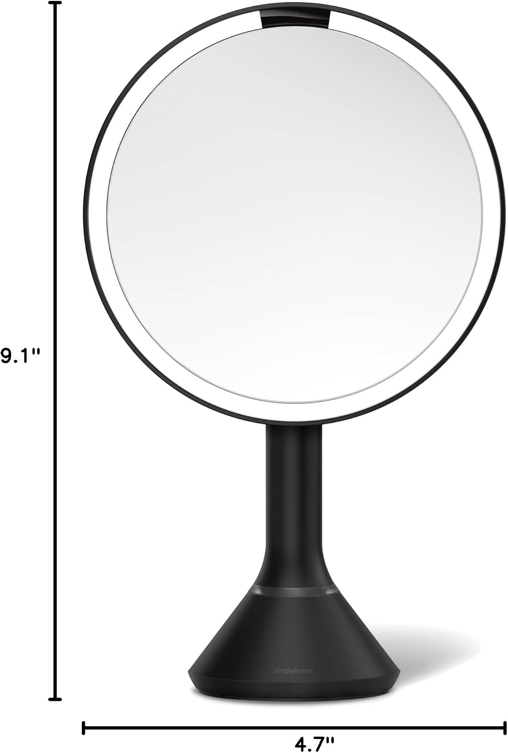 simplehuman 8'' Round Sensor Mirror, Matte Black
