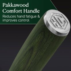 HexClad Green Steak Knife Set, 4-Pieces Damascus Stainless Steel Blades, Full Tang Construction, Pakkawood Handles