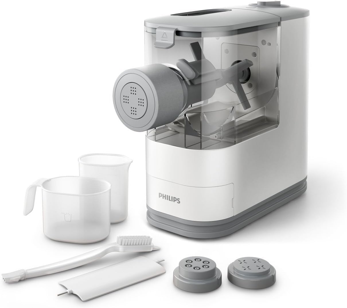 Philips Kitchen Appliances Compact Pasta and Noodle Maker, Viva Collection, Comes with 3 Default Classic Pasta Shaping Discs, Fully Automatic, Recipe Book, Small, White (HR2370/05) - Image 6