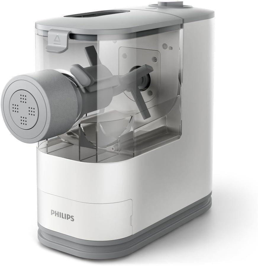 Philips Kitchen Appliances Compact Pasta and Noodle Maker, Viva Collection, Comes with 3 Default Classic Pasta Shaping Discs, Fully Automatic, Recipe Book, Small, White (HR2370/05) - Image 2