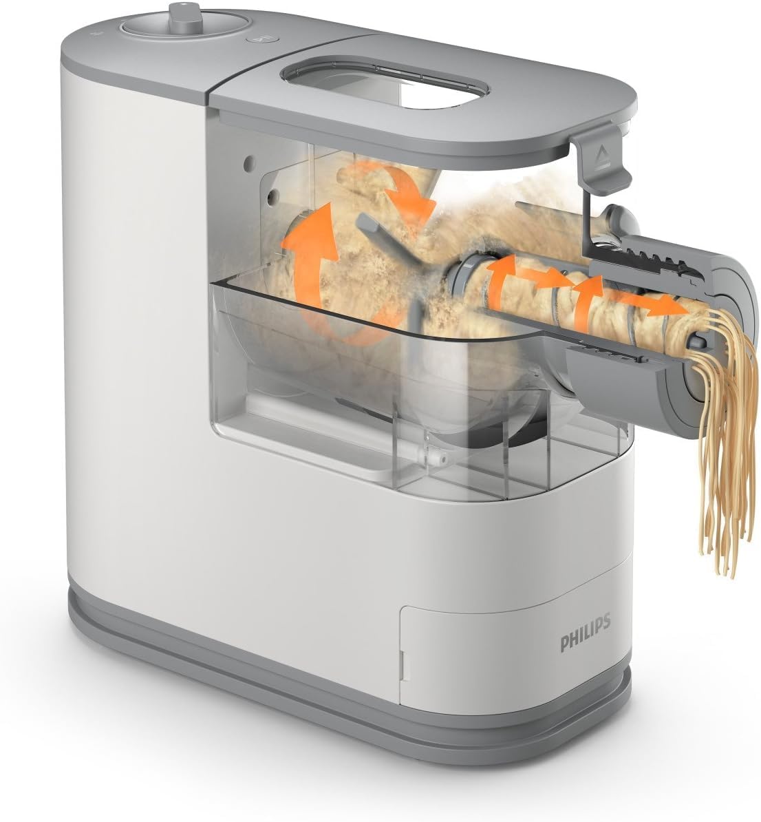 Philips Kitchen Appliances Compact Pasta and Noodle Maker, Viva Collection, Comes with 3 Default Classic Pasta Shaping Discs, Fully Automatic, Recipe Book, Small, White (HR2370/05) - Image 5
