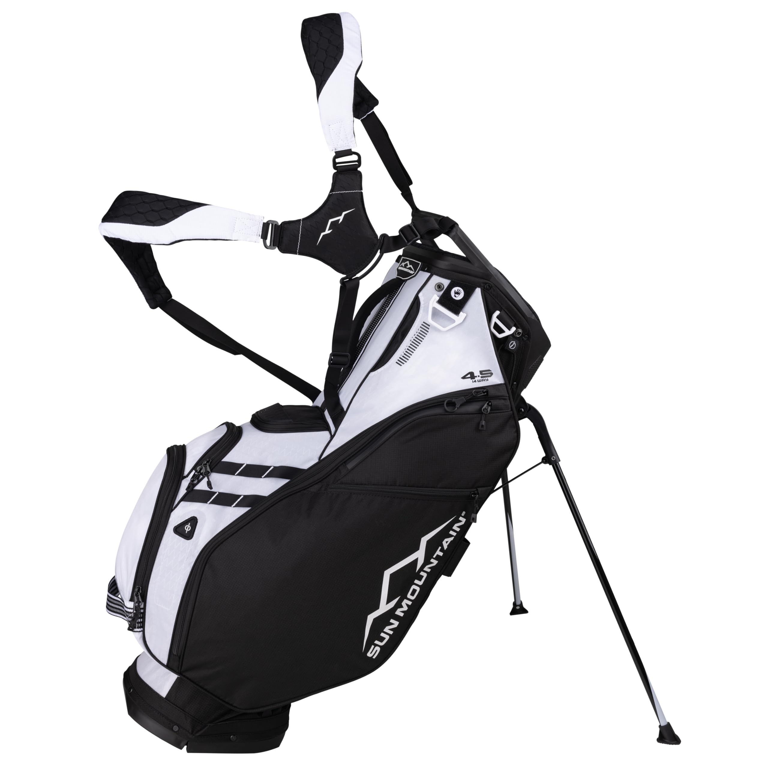 Sun Mountain Men's Eclipse 4.5 Lightweight VLO Hybrid Stand Golf Bag, 14-Way Top, 2025 Model, Black White