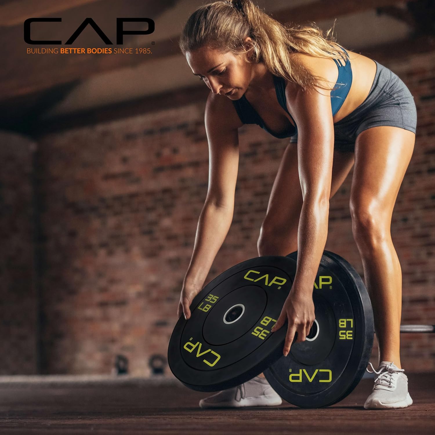 CAP 2-inch Olympic Bumper Plate Weight Set | 260 lbs | Multiple Colors | Storage Rack Optional - Image 4