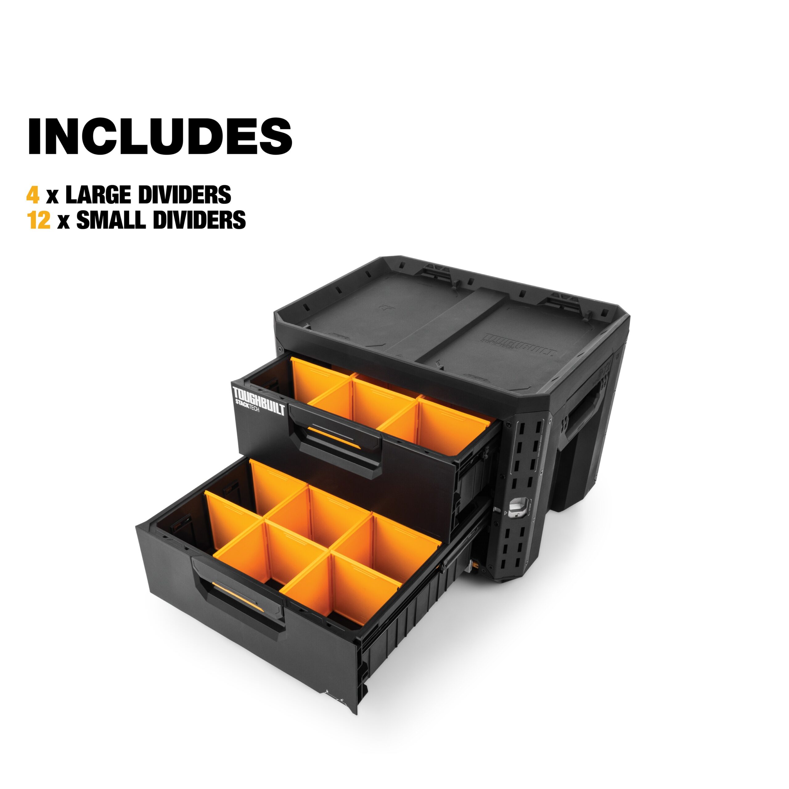 TOUGHBUILT STACKTECH 20.98-in W x 15.55-in H x 15.98-in D BLACK Plastic/Metal Tool Box - Image 3