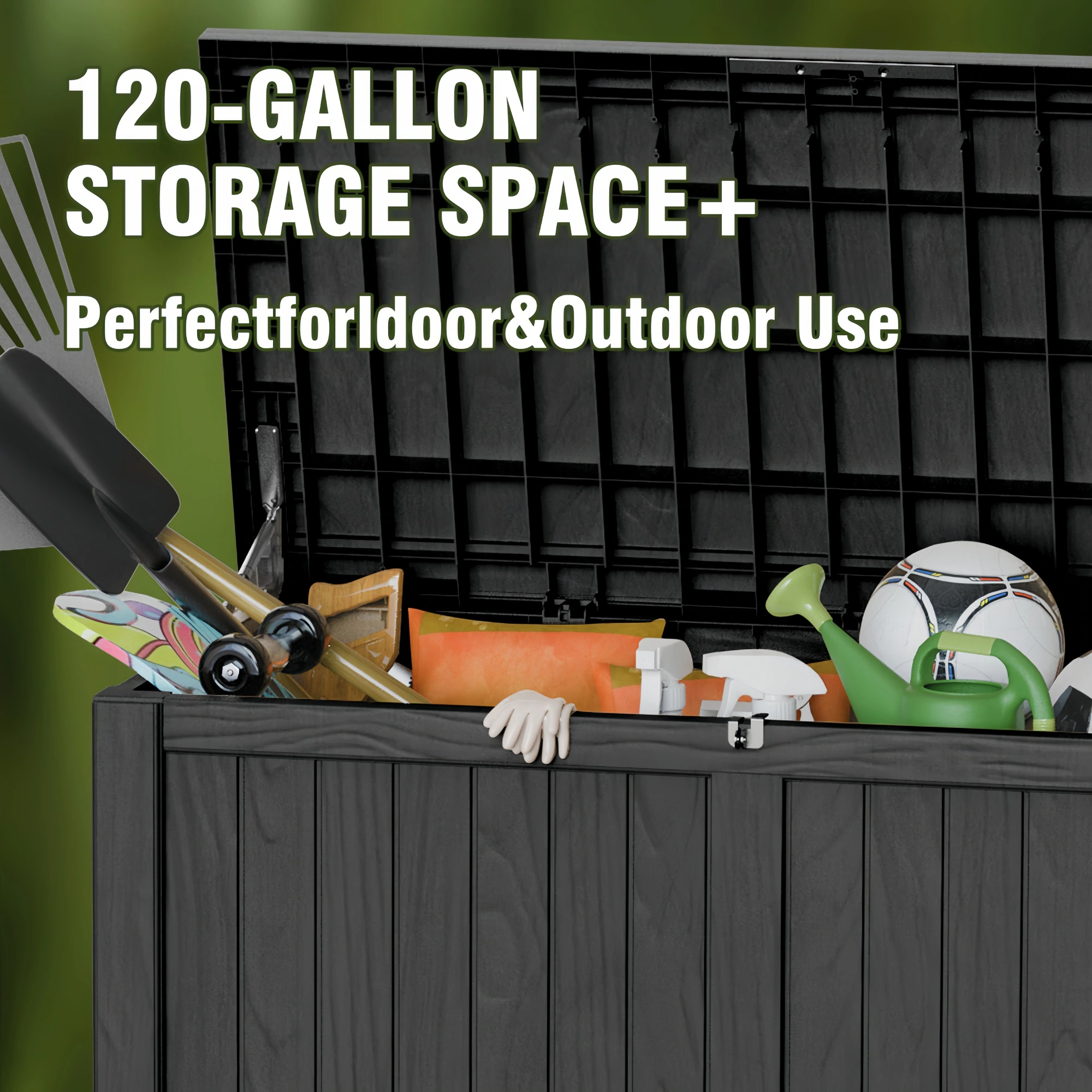 Yardgrace 150 Gallons Water Resistant Resin Lockable Deck Box - Image 6