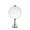 simplehuman 8" Round Sensor Makeup Mirror with Touch-Control Dual Light Settings, Brushed Stainless Steel