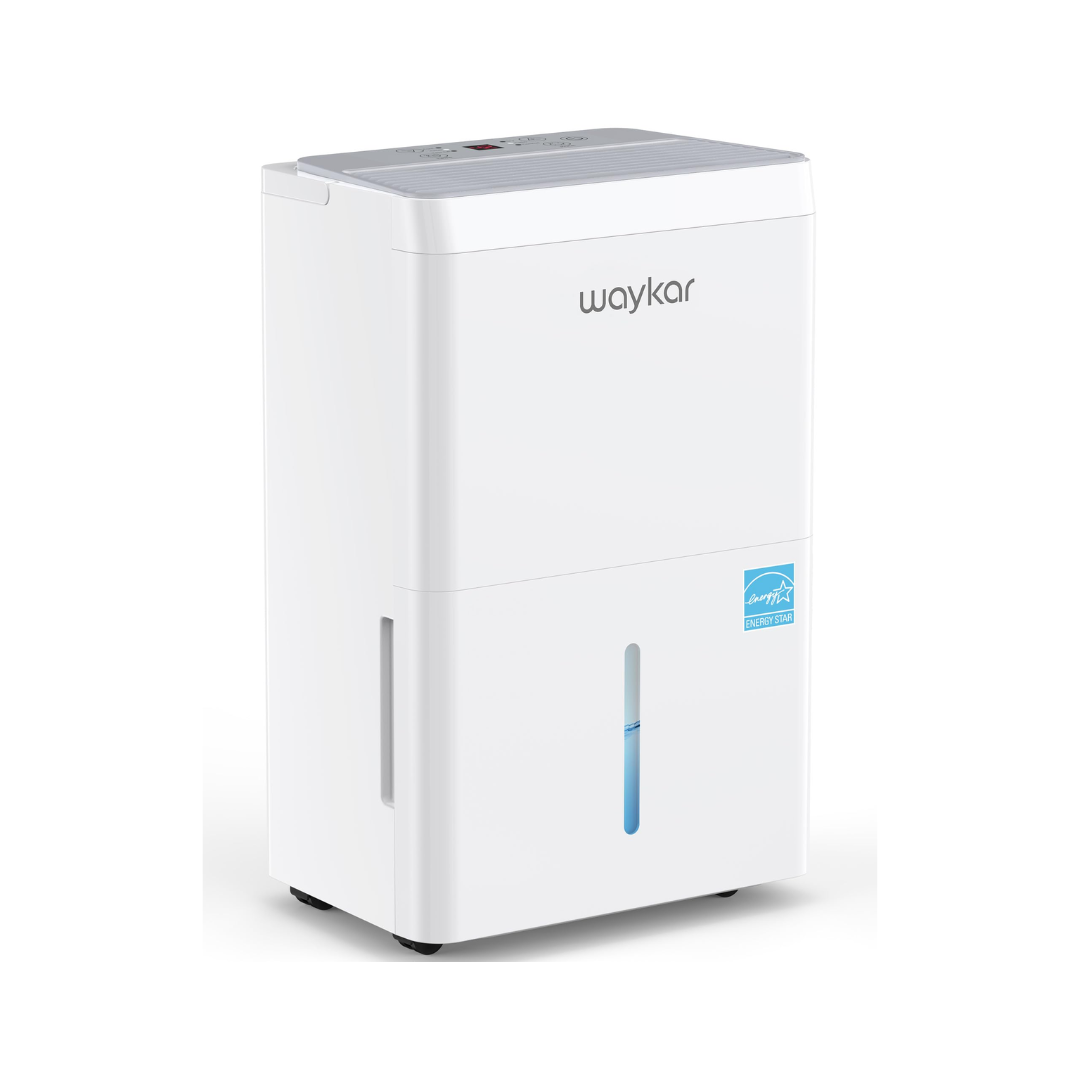 Waykar 5000 Sq.Ft Energy Star Dehumidifier for Basement & Home, 80 Pint/Day with Drain Hose & Tank, Ultra Quiet (40 dB), Smart Auto Comfort Mode