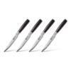 HexClad 4 Piece Damascus Stainless Steel Blade Espresso Steak Knife Set, Full Tang Construction, Pakkawood Handles