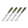 HexClad Green Steak Knife Set, 4-Pieces Damascus Stainless Steel Blades, Full Tang Construction, Pakkawood Handles