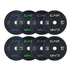 CAP 2-inch Olympic Bumper Plate Weight Set | 190 lbs | Multiple Colors | Storage Rack Optional
